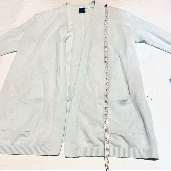 GAP Linen Blend Lightweight Seafoam Green Cardigan Sweater Women's M Medium - Picture 8 of 9